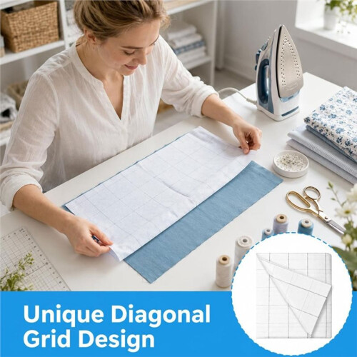Fusible Interfacing 1m X 5m with Square Grid, Light and Thin Iron- Interfacing for Sewing 2