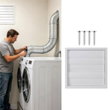 Cache-Conduit de Sécheuse, Sortie D'Air à Persiennes Auto-Fermante Anti-UV, Couvercle de Conduit D'Évacuation D'Air Étanche Aux Intempéries pour