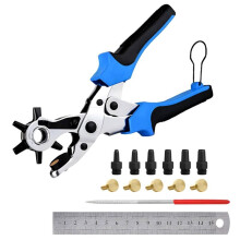 Kit Perforador Rotativo de Alta Resistencia: Perforadora de Cuero para Cinturones, Correas, Collares para Perros, Correas de Reloj y Proyectos de