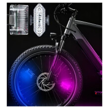 Faro LED Ricaricabile Tramite USB per Pneumatici, 23 Modalità di Lampeggio RGB per Biciclette da Strada, Lampada di Segnalazione di Sicurezza per