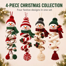 Crochet Snowman Spiral Ornament DIY Kit, Christmas for Adults