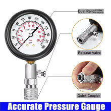 0-300 PSI Gasoline Engine Cylinder Compression Tester Kit - M10, M12, M14, M18 Adapters for Accurate Diagnosis