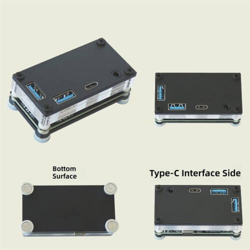 USB 3.2 Gen2 10Gbps Docking Station with Case Type C to Dual USB-A 10G Audio Jack Full-Function Adapter for PC Expansion 2