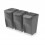 Prosperplast Ensemble de poubelles de tri de déchets 3x35L gris Sortibox 2