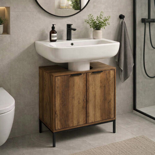White Under Sink Bathroom Cabinet Vanity Storage