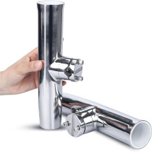 2 Supports de Canne à Pêche pour Bateau, Fixation en Acier Inoxydable 316 sur Rail de 19 à 26 mm, Support de Canne à Pêche Réglable à 360