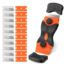 Blade, Tool with 10Pcs Plastic Blades and 10Pcs Metal Blades, Multi-Purpose Cleaning Scraper Adhesive, Paint Removal