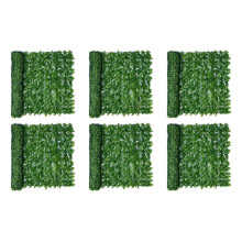 6X Cerca de 0,5X3 Metros de Parede de Folhas de Folhas Artificiais de ImitaçãO de Hera Fence PainéIs de DecoraçãO de Tela de ProteçãO Hedge