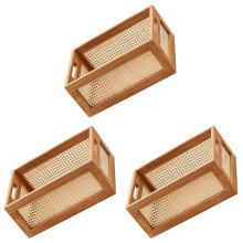 3X Cesta Decorativa para Almacenamiento de Libros, Cestas Tejidas para Cesta de Almacenamiento, OrganizacióN de GuarderíA, Dormitorio, BañO de
