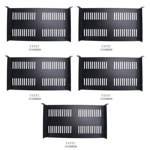 5X Bandeja Cantilever Ventilada de Prateleira de Montagem em Rack de Servidor 1U para Rack e Gabinete de Equipamentos de Rede de 19 Polegadas