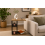 C-Shaped Sofa Side Table with Shelves Living Room 4