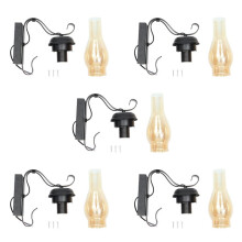 5X LáMpara de Pared RúStica Vintage en Vidrio y LáMpara Decorativa de Luz Ambiental para Dormitorio (No Contiene Bombillas)