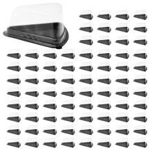 300 Piezas de Rebanada de Pastel de PláStico Transparente Contenedor de Cupcakes Caja de Pastel de Queso con Caja de Ampolla con Fondo Negro