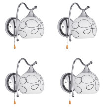 4X Moderno Led Luz de la Pared de Cristal Lámpara Porche de Pasillo Aplique de Dormitorio Iluminación Accesorio,una Cabeza con Interruptor
