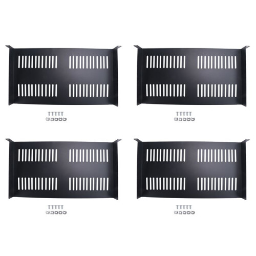 4X Bandeja Cantilever Ventilada de Prateleira de Montagem em Rack de Servidor 1U para Rack e Gabinete de Equipamentos de Rede de 19 Polegadas