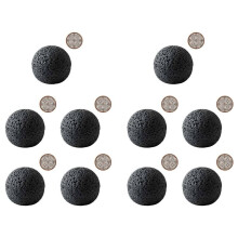 10X Cuenco, Cocina Molecular Creatividad Imite la Copa de Humo Redonda Vajilla Negra en el Plato de Bola de Piedra de Fuego