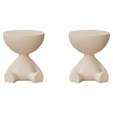 2X Mesita de Noche para el Hogar, Sofá, Mesa Auxiliar, Estante de Almacenamiento, Mesa Pequeña Móvil, Mesa de Centro, Color Cremoso