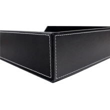3X Bandeja de Cartas de ColeçãO de Couro PU, Organizador de Mesa de Documentos,(Preto)