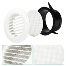 8X Ventilador de Aire Redondo 8 Pulgadas Cubierta de Rejilla de Rejilla ABS VentilacióN de Sofito con Malla de Mosquitera Incorporada