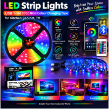 USB RGB LED Strip Lights 1-5M 5050 TV Cabinet
