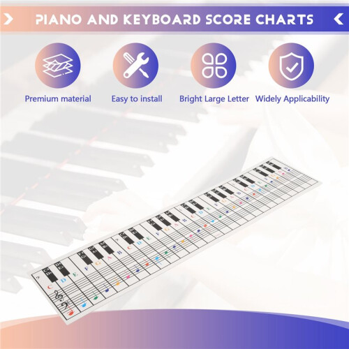 61Keys 88 Keys Piano Keyboard Reference Chart Five  Piano Reference Chart Electronic Piano Fingerings Practice Cards 1