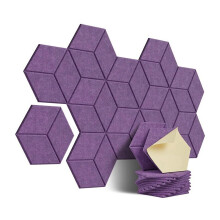 12 Pz Pannello Acustico Autoadesivo Hexagon Y-Lined Pannello Insonorizzante Isolamento Acustico Pannelli un Parete Ignifughi Ad Alta Densità