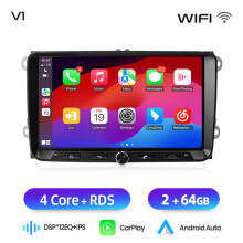 Junsun Autoradio, Android 13 System, 6GB RAM + 128GB Speicher, kabelloses CarPlay und Android Auto, 1024*600 IPS Touchscreen