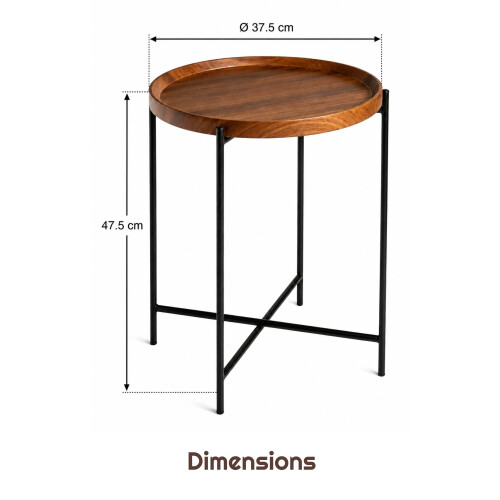 Walnut Side Table with Removable Tray Coffee Table 1
