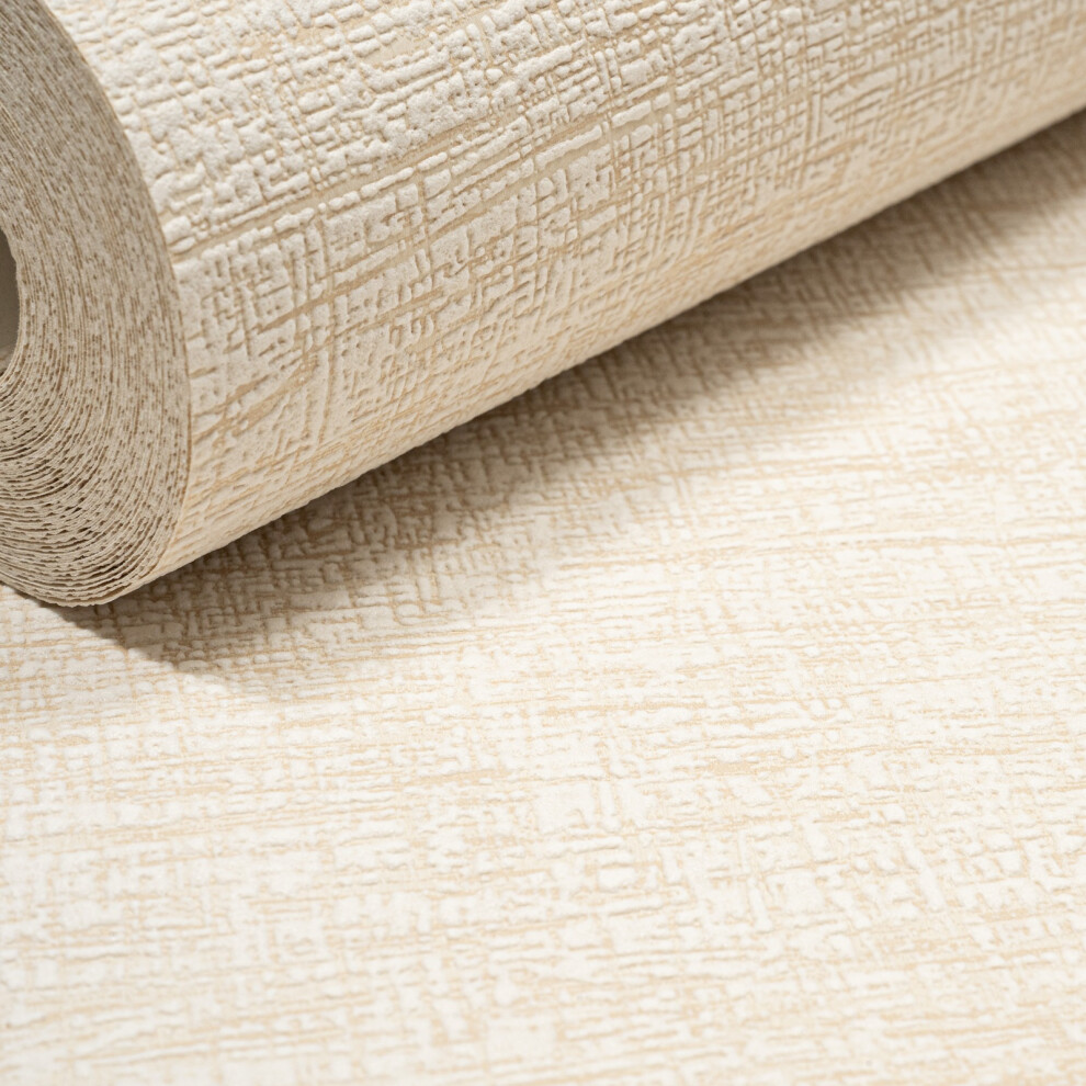 Plain Cream Textured Wallpaper Thick Vinyl Free Match Paste The Wall Bedroom - Image 3