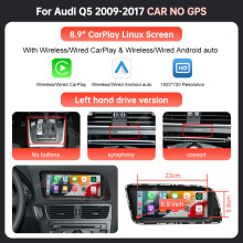 RoadTop Multimedia-Display, 8,9 Zoll, 1920*720 Auflösung, für Audi Q5 2009-2017, kabelloses CarPlay und Android Auto