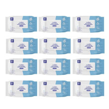 CareBee Adult Body Wipes, Fragrance Free Plant Based Cleansing Wipes, Plastic Free Biodegradable Vegan Wet Wipes, 80 Wipes - Pack of 12