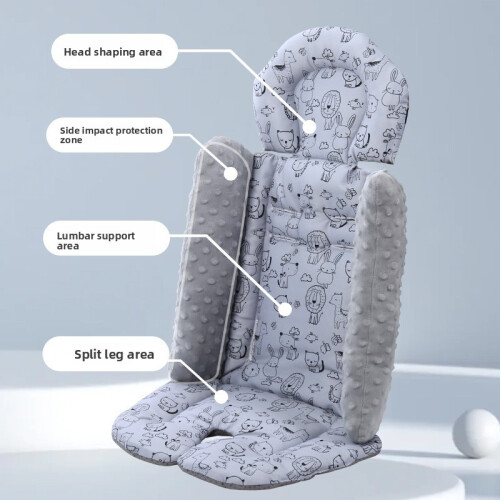 (Blue)Coussin Poussette Bébé Antidérapant Doux Support Respirant pour Siège Auto Cadeau 2