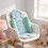 (Blue)Coussin Poussette Bébé Antidérapant Doux Support Respirant pour Siège Auto Cadeau 9