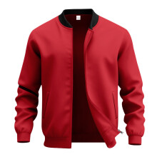 (Red, XL) Jacket Classic Mens With Breathable Polyester Fabric For Fashion Urban Style