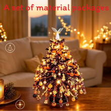 (Black Orange) Magic Christmas Beaded Tree Craft Set With Resin Material For Festivals Home Decor