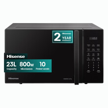 Hisense H23MOBS5HUK Freestanding 23 Litre Digital Microwave, 6 Auto Programmes, Auto Defrost - Black, 16 x 19 x 12 inches (L x W x H)