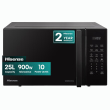 Hisense H25MOBS7HUK 25-Litre Electronic Microwave, Auto Defrost, Digital Display, Smart Cook, Multi-Level Cooking, Easy Clean, Black