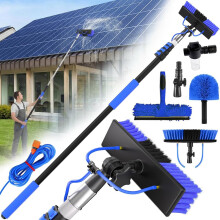 Solar Panel Cleaning Kit, Water‑Fed Pole Set with 24Ft Extension Pole