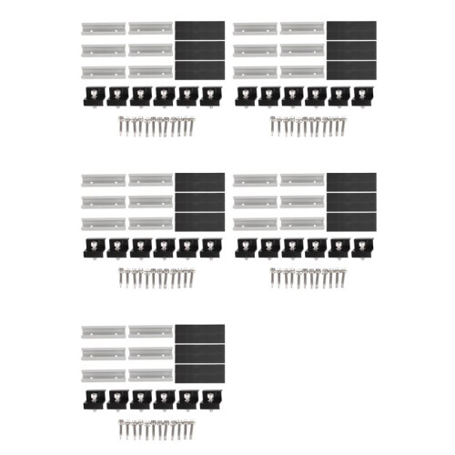60pcs Solar Panel Bracket Aluminum PV Rail Fastening Module Trapezoidal Roof Mount Solar Rail End