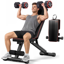 YOLEO Adjustable Weight Bench, 330lbs 7 Level Foldable Workout Bench Incline/Decline Utility Exercise Bench Ab Bench for Home Training Weight lifting