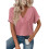 Womens  Size Loose Fit V Neck Solid Color Short Sleeve Tshirt Casual Basic Top Oversized  M 1