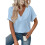 Womens  Size Loose Fit V Neck Solid Color Short Sleeve Tshirt Casual Basic Top Oversized Light  XL 1