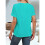 Womens  Size Loose Fit V Neck Solid Color Short Sleeve Tshirt Casual Basic Top Oversized Emerald M 2