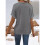 Womens  Size Loose Fit V Neck Solid Color Short Sleeve Tshirt Casual Basic Top Oversized Dark Gray M 4