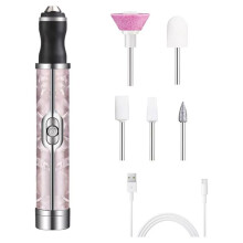 Cordless Electric Nail File Drill Professional Kit, 5 Bits, All-in-One Nail Drill Machine for Manicure and Pedicure A