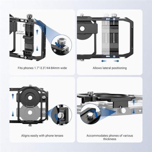 Universal Phone Cage Video Rig Stabilizer with 17mm to 37mm & 67mm Lens Filter Adapter  for  Android 1