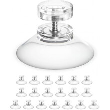 20 PCS 32mm Small Suction Cups with Screw Nut, Clear PVC Strong Suction Cup for Window Bathroom Wall Car Shade