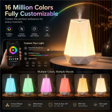 Dispositivo per il Rumore Bianco con Diffusore di Aromaterapia per Dormire, Controllabile Tramite App, con Effetti Sonori RGB, Adatto A Bambini e