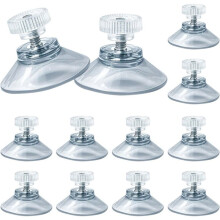 12 Pack 30mm/1.18" Clear PVC Suction Cup Mounts with M4nut Transparent Sucker Holders for Bathroom, Window & Car