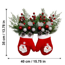 Christmas Mitten Wreath, Christmas Glove Wreath, Christmas Mittens Garland with Lights, Hanging Christmas Garland Aged